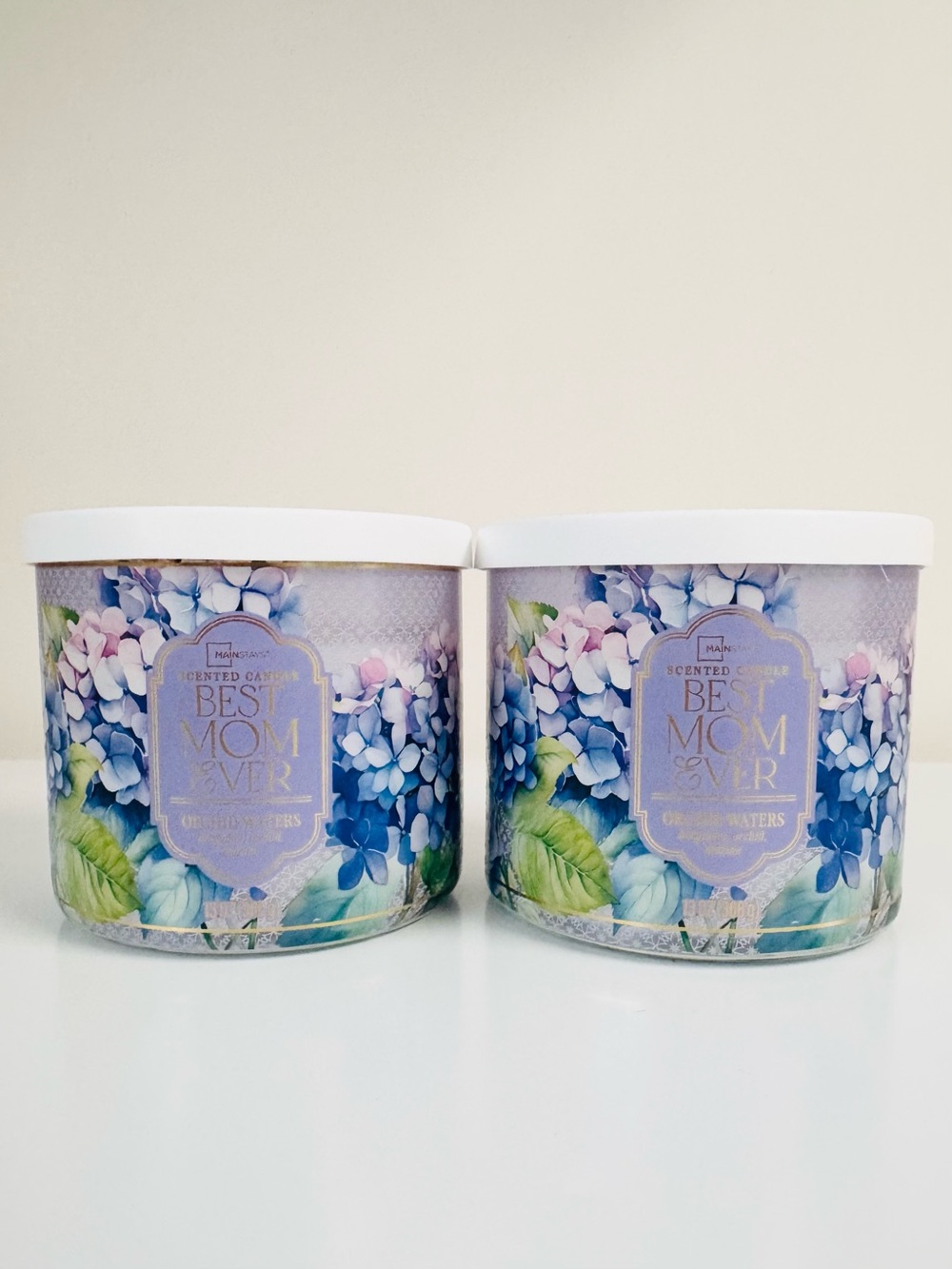 Mainstays Best Mom 3-Wick Candles Orchid Waters 13oz, Lot of Two NWT - Picture 4 of 10